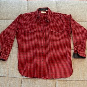 LLBean Red Checkered Wool Shirt